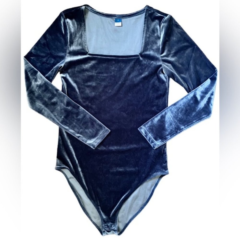 Old Navy Womens Blue Velvet Body Suit